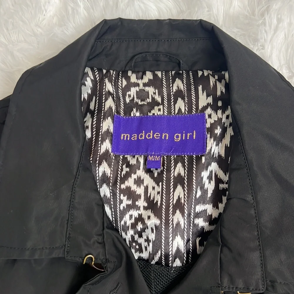 Madden‎ Girl Black Double-Breasted Trench Coat